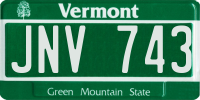 VT license plate JNV743