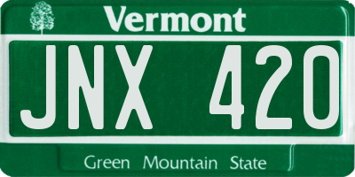 VT license plate JNX420
