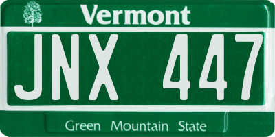 VT license plate JNX447