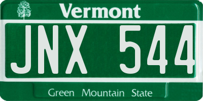 VT license plate JNX544