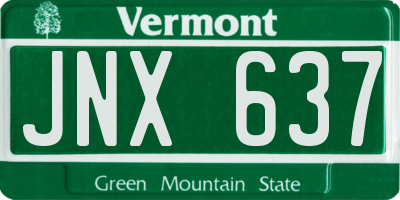 VT license plate JNX637