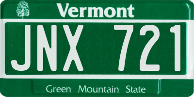 VT license plate JNX721