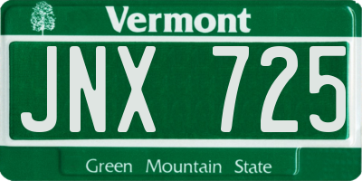 VT license plate JNX725