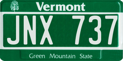 VT license plate JNX737
