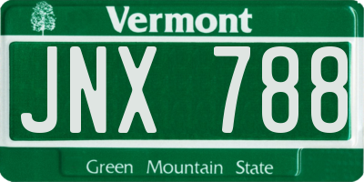 VT license plate JNX788