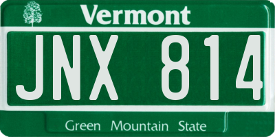 VT license plate JNX814