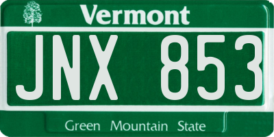 VT license plate JNX853