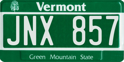 VT license plate JNX857