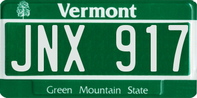 VT license plate JNX917