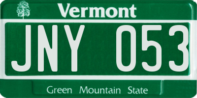 VT license plate JNY053