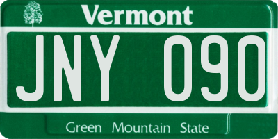 VT license plate JNY090