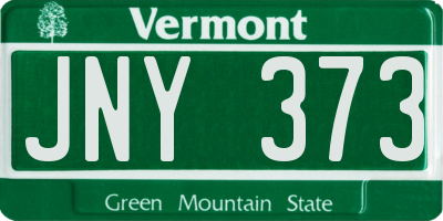VT license plate JNY373