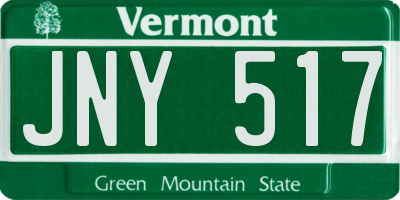 VT license plate JNY517