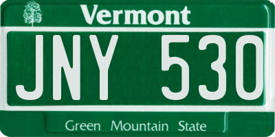 VT license plate JNY530