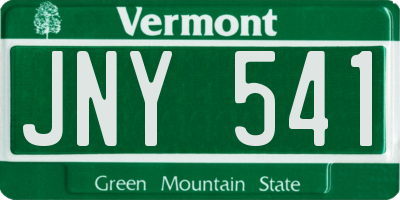 VT license plate JNY541