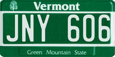 VT license plate JNY606