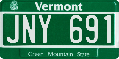 VT license plate JNY691