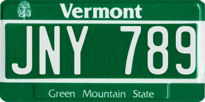VT license plate JNY789