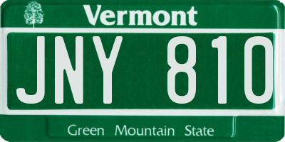 VT license plate JNY810