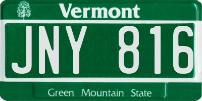 VT license plate JNY816