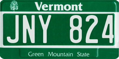 VT license plate JNY824