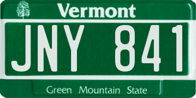 VT license plate JNY841