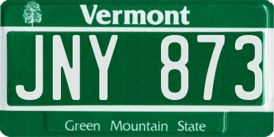 VT license plate JNY873