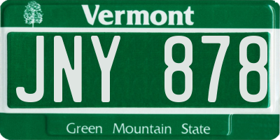 VT license plate JNY878