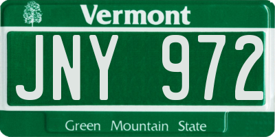 VT license plate JNY972