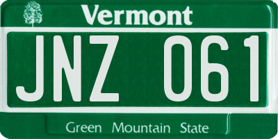 VT license plate JNZ061