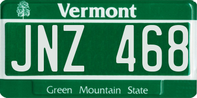 VT license plate JNZ468