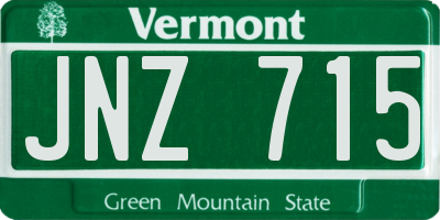VT license plate JNZ715