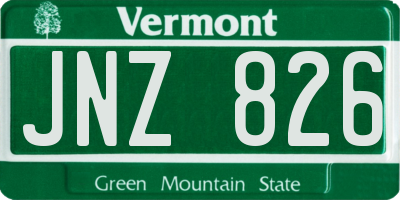 VT license plate JNZ826
