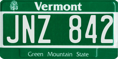 VT license plate JNZ842