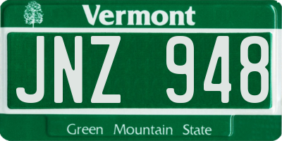 VT license plate JNZ948