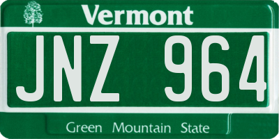 VT license plate JNZ964