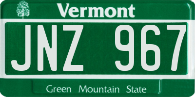 VT license plate JNZ967