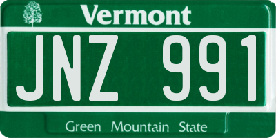 VT license plate JNZ991