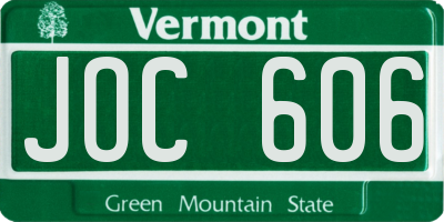 VT license plate JOC606