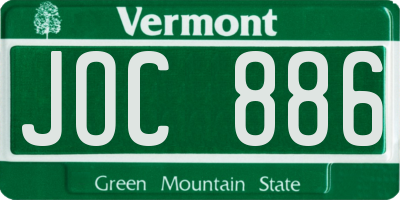 VT license plate JOC886