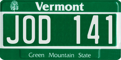 VT license plate JOD141
