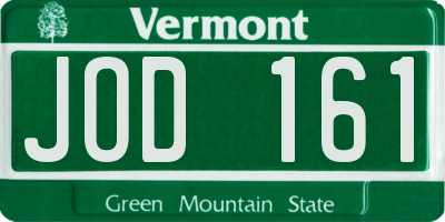 VT license plate JOD161