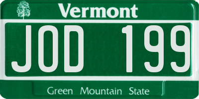 VT license plate JOD199