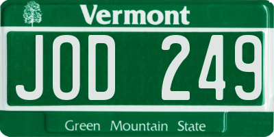 VT license plate JOD249
