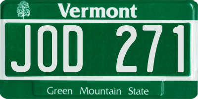 VT license plate JOD271
