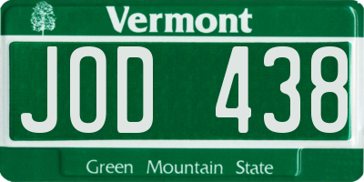 VT license plate JOD438