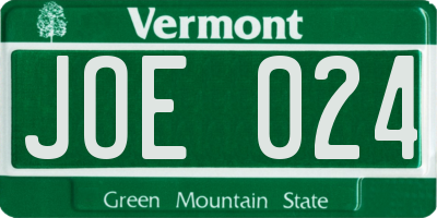 VT license plate JOE024