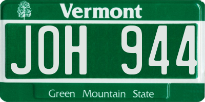 VT license plate JOH944
