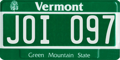 VT license plate JOI097
