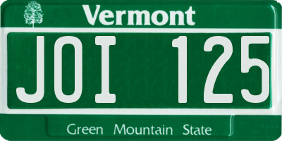 VT license plate JOI125